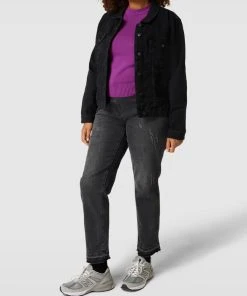 ONLY CARMAKOMA PLUS SIZE Jeansjacke Mit Label-Details - Schwarz