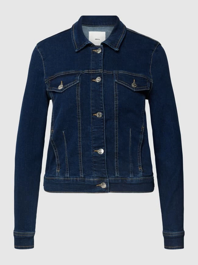 Mango Jeansjacke Mit Label-Details Modell 'VICKY' - Dunkelblau 2 Mango Jeansjacke Mit Label-Details Modell 'VICKY' - Dunkelblau – Bild 2