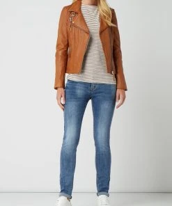 Freaky Nation Lederjacke Im Biker-Look Modell 'Biker Princess' - Camel