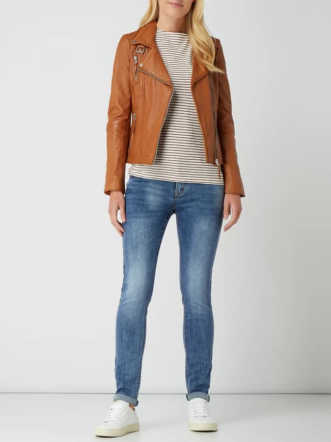 Freaky Nation Lederjacke Im Biker-Look Modell 'Biker Princess' - Camel 1 Freaky Nation Lederjacke Im Biker-Look Modell 'Biker Princess' - Camel