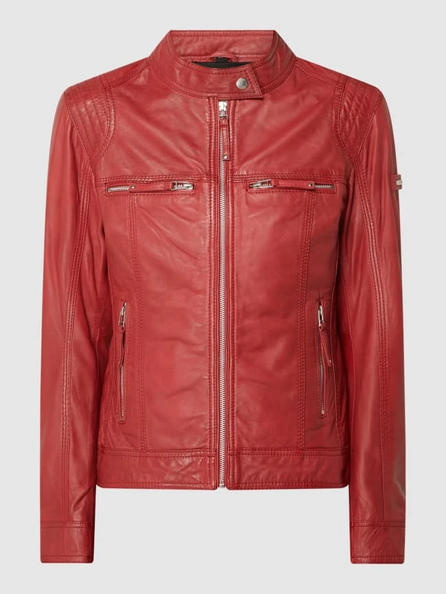 Cabrini Lederjacke Im Biker-Look - Rot 2 Cabrini Lederjacke Im Biker-Look - Rot – Bild 2