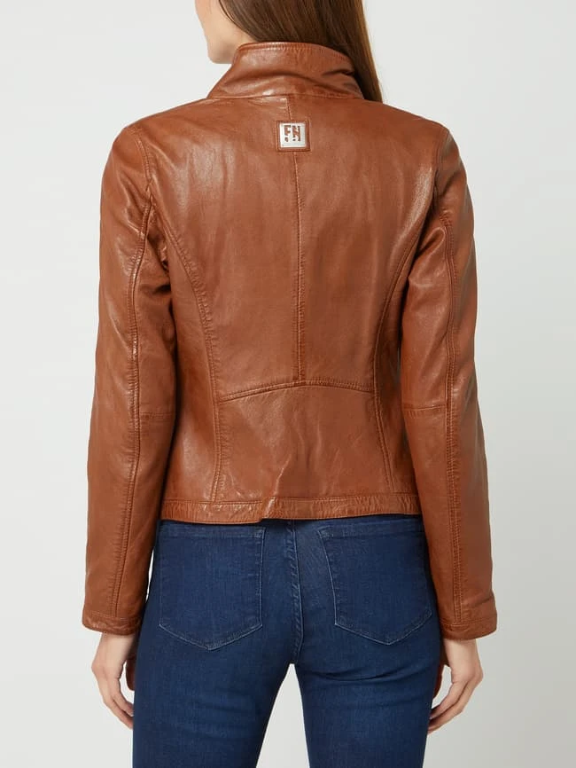 Freaky Nation Lederjacke Im Biker-Look - Camel 5 Freaky Nation Lederjacke Im Biker-Look - Camel – Bild 5
