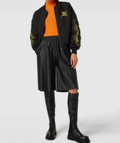 Ed Hardy Oversized Bomberjacke Mit Label-Stitching Modell 'TIGER' - Schwarz