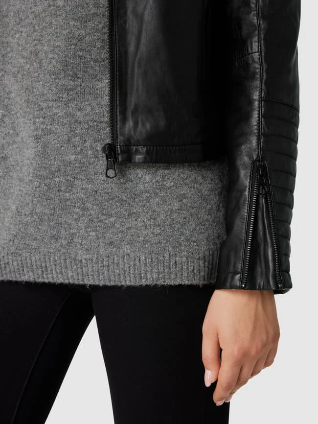 Set Lederjacke Im Biker-Look - Schwarz 3 Set Lederjacke Im Biker-Look - Schwarz – Bild 3