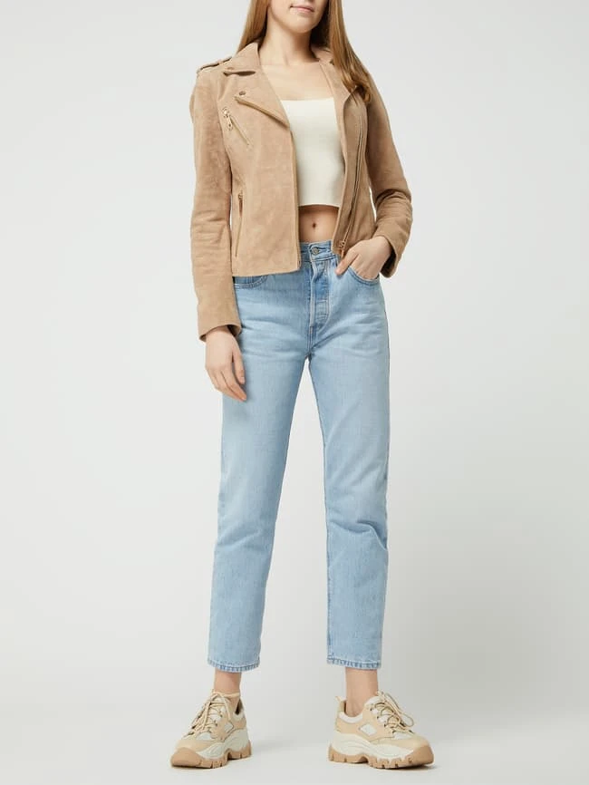 REVIEW Lederjacke Aus Veloursleder - Beige 1 REVIEW Lederjacke Aus Veloursleder - Beige