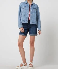 Soaked In Luxury Jeansjacke Mit Pattentaschen Modell 'Tessie' - Hellblau