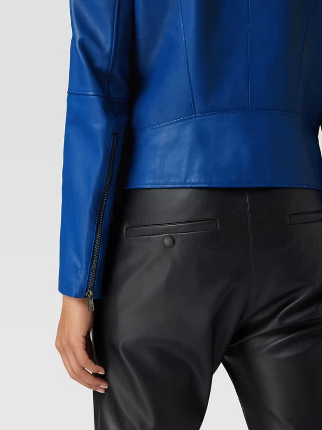 BOSS Casualwear Bikerjacke Aus Echtem Leder Modell 'Saleli' - Royalblau 3 BOSS Casualwear Bikerjacke Aus Echtem Leder Modell 'Saleli' - Royalblau – Bild 3