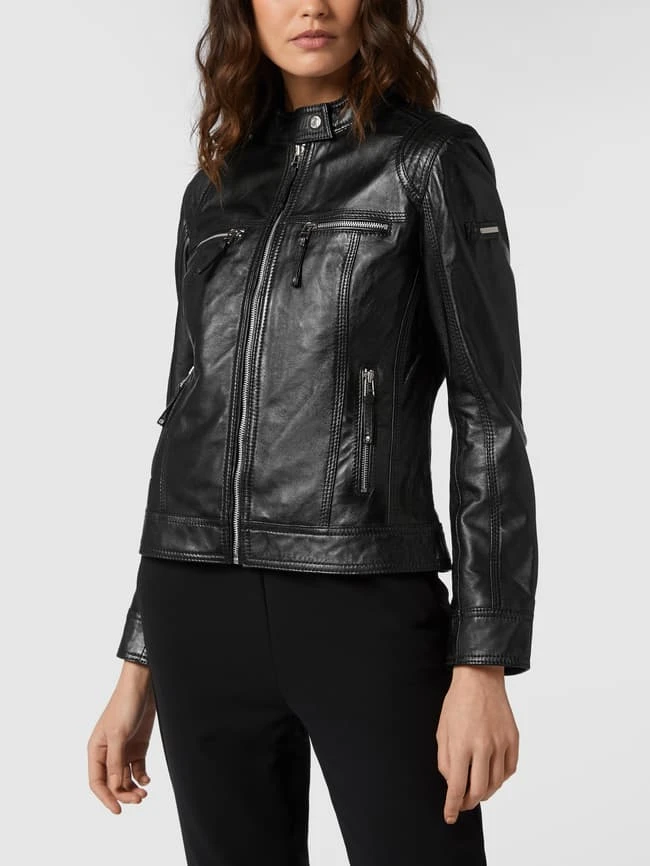 Cabrini Lederjacke Im Biker-Look - Schwarz 4 Cabrini Lederjacke Im Biker-Look - Schwarz – Bild 4