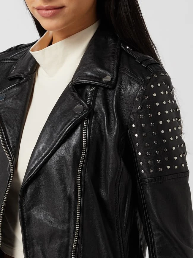 Gipsy Lederjacke Mit Nieten - Schwarz 3 Gipsy Lederjacke Mit Nieten - Schwarz – Bild 3