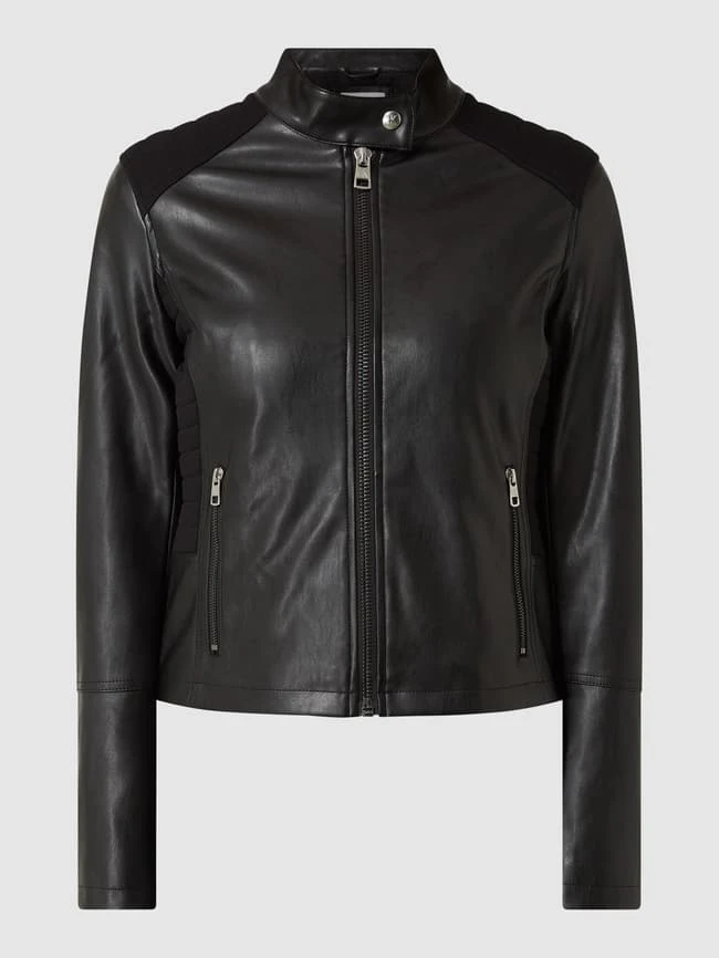 Calvin Klein Jeans Jacke In Leder-Optik Mit Stehkragen - Schwarz 2 Calvin Klein Jeans Jacke In Leder-Optik Mit Stehkragen - Schwarz – Bild 2