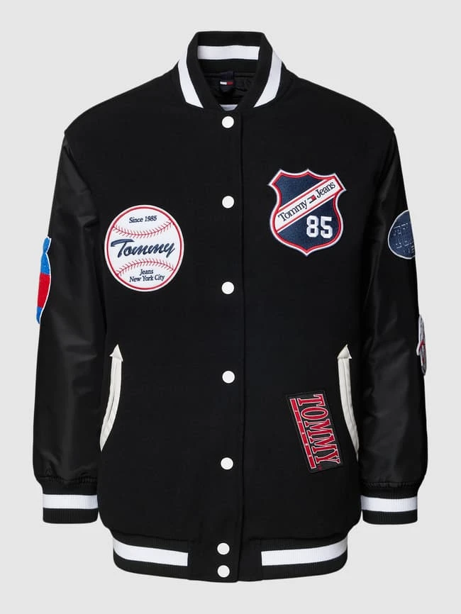 Tommy Jeans Oversized College-Jacke Mit Label-Patches - Schwarz 2 Tommy Jeans Oversized College-Jacke Mit Label-Patches - Schwarz – Bild 2