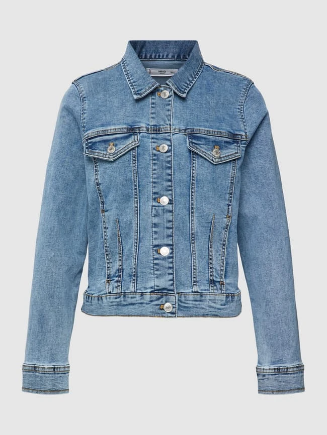 Mango Jeansjacke Mit Kontrastnähten Modell 'VICKY' - Blau 2 Mango Jeansjacke Mit Kontrastnähten Modell 'VICKY' - Blau – Bild 2