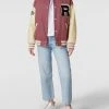REVIEW Collegejacke Mit Label-Patch - Mauve