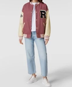 REVIEW Collegejacke Mit Label-Patch - Mauve