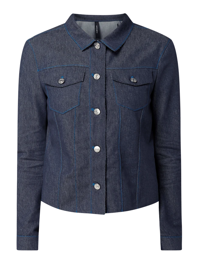 Marc Cain Jeansjacke Mit Pattentaschen - Marineblau 2 Marc Cain Jeansjacke Mit Pattentaschen - Marineblau – Bild 2