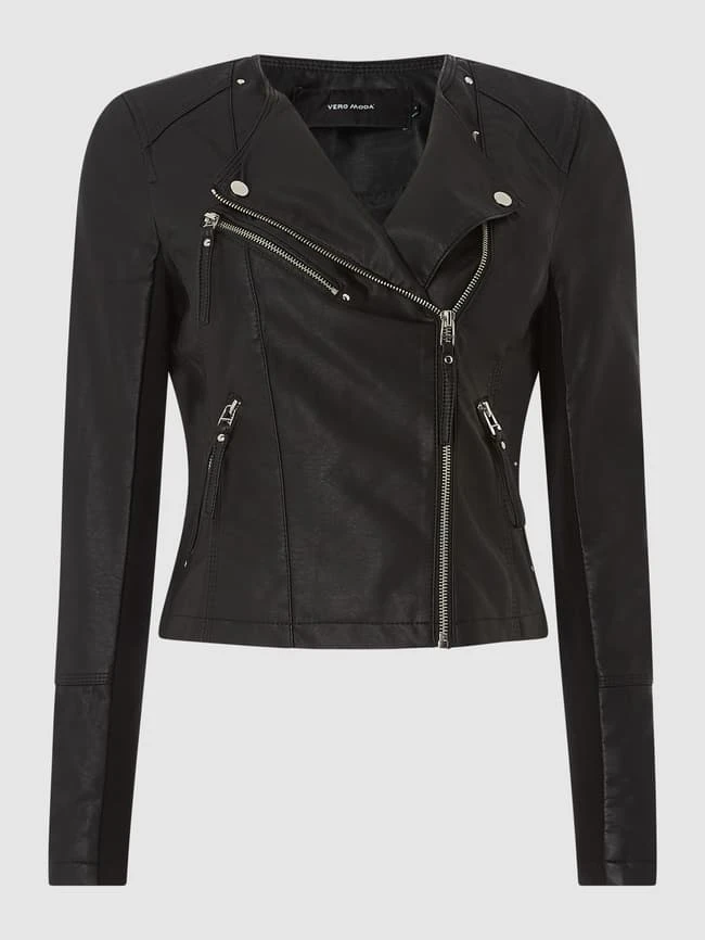 Vero Moda Biker-Jacke In Leder-Optik Modell 'Ria' - Schwarz 2 Vero Moda Biker-Jacke In Leder-Optik Modell 'Ria' - Schwarz – Bild 2