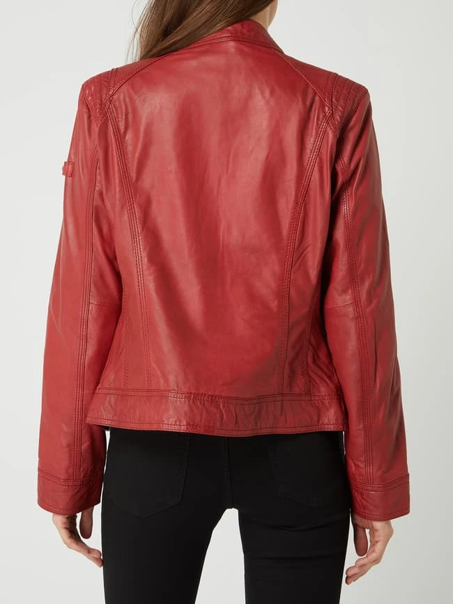 Cabrini Lederjacke Im Biker-Look - Rot 5 Cabrini Lederjacke Im Biker-Look - Rot – Bild 5