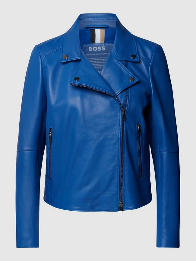 BOSS Casualwear Bikerjacke Aus Echtem Leder Modell 'Saleli' - Royalblau 2 BOSS Casualwear Bikerjacke Aus Echtem Leder Modell 'Saleli' - Royalblau – Bild 2