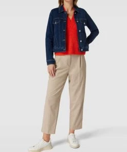 Mango Jeansjacke Mit Label-Details Modell 'VICKY' - Dunkelblau