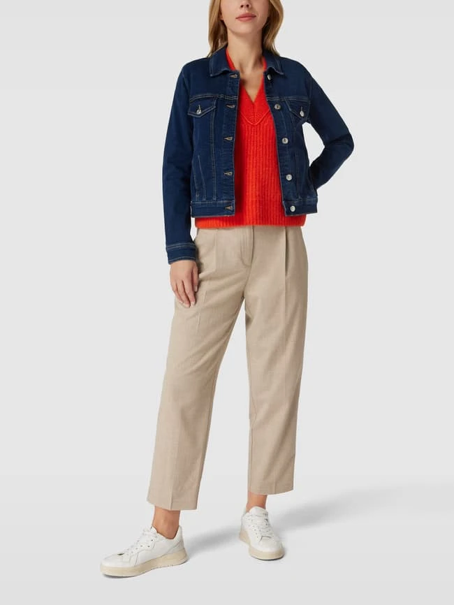 Mango Jeansjacke Mit Label-Details Modell 'VICKY' - Dunkelblau 1 Mango Jeansjacke Mit Label-Details Modell 'VICKY' - Dunkelblau