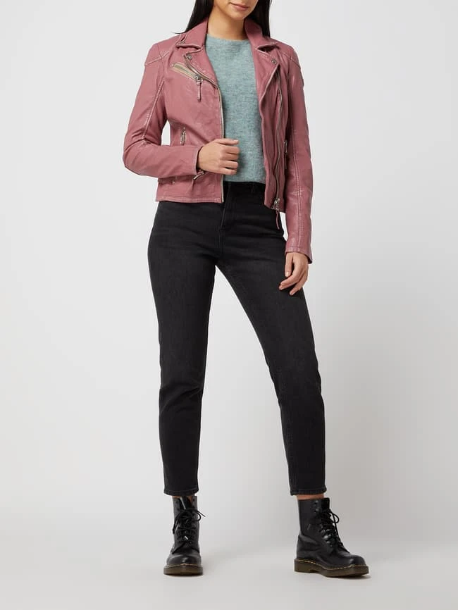 Gipsy Regular Fit Lederjacke Im Biker-Look - Rosa 1 Gipsy Regular Fit Lederjacke Im Biker-Look - Rosa