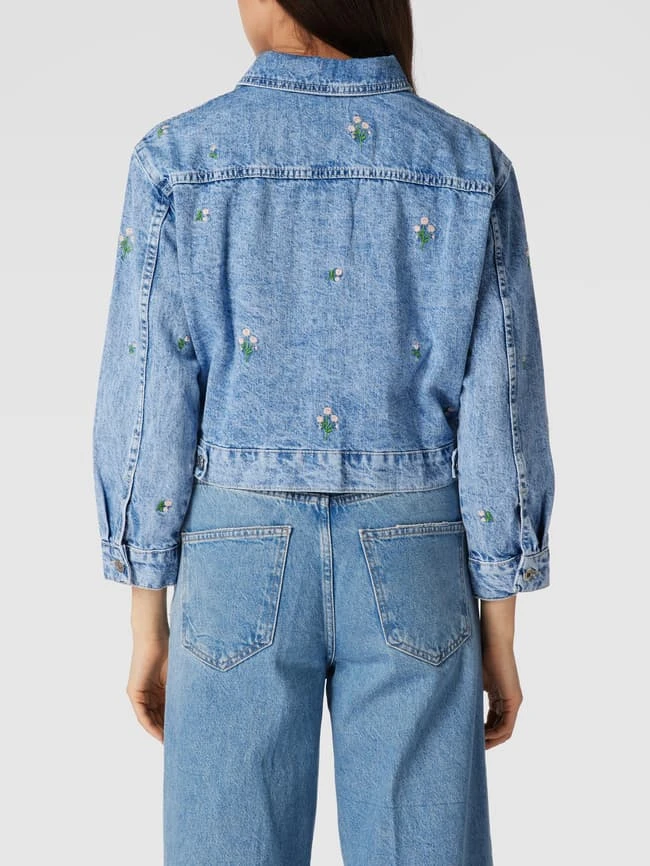 Mango Cropped Jeansjacke Mit Floraler Stickerei - Hellblau 5 Mango Cropped Jeansjacke Mit Floraler Stickerei - Hellblau – Bild 5