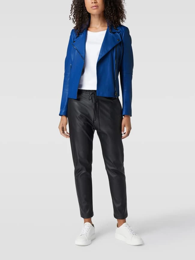 BOSS Casualwear Bikerjacke Aus Echtem Leder Modell 'Saleli' - Royalblau 1 BOSS Casualwear Bikerjacke Aus Echtem Leder Modell 'Saleli' - Royalblau