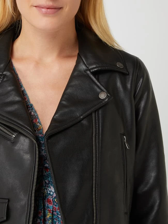Pepe Jeans Bikerjacke In Leder-Optik Modell 'Gwen' - Schwarz 3 Pepe Jeans Bikerjacke In Leder-Optik Modell 'Gwen' - Schwarz – Bild 3