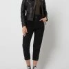 Gipsy Regular Fit Lederjacke Im Biker-Look - Schwarz