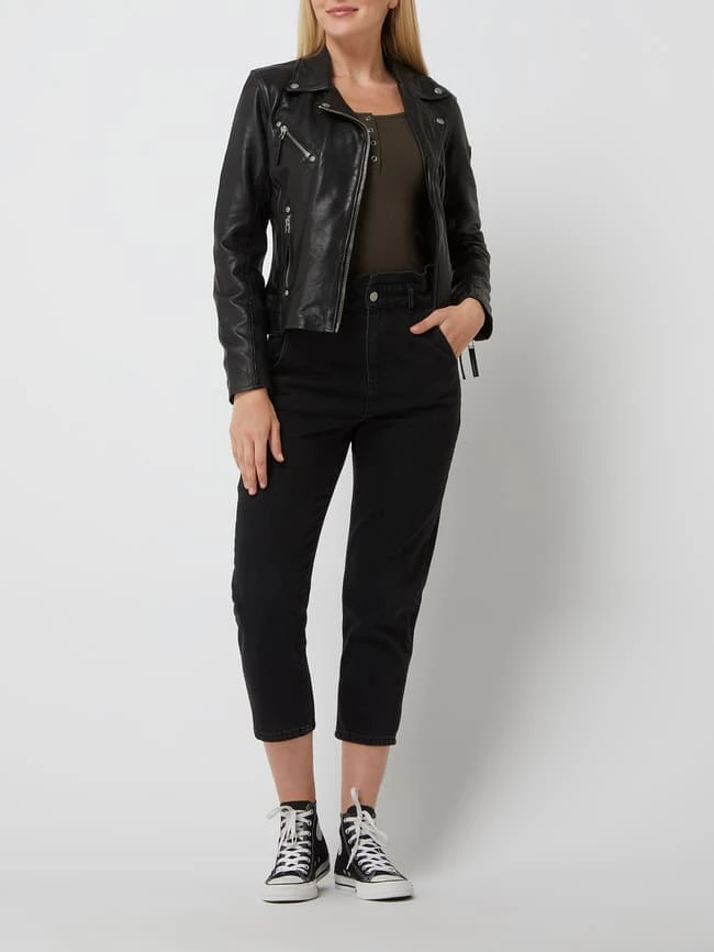 Gipsy Regular Fit Lederjacke Im Biker-Look - Schwarz 1 Gipsy Regular Fit Lederjacke Im Biker-Look - Schwarz