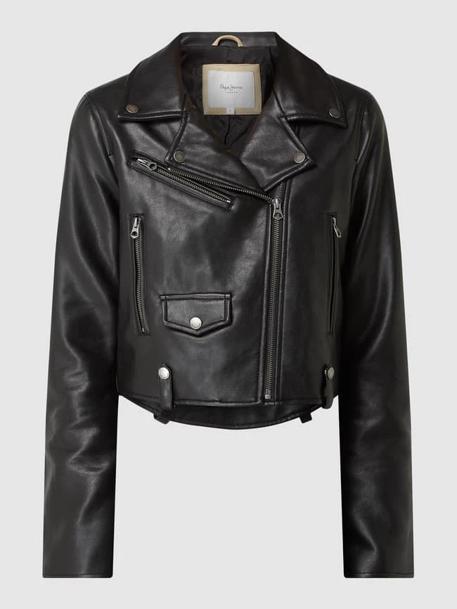 Pepe Jeans Bikerjacke In Leder-Optik Modell 'Gwen' - Schwarz 2 Pepe Jeans Bikerjacke In Leder-Optik Modell 'Gwen' - Schwarz – Bild 2