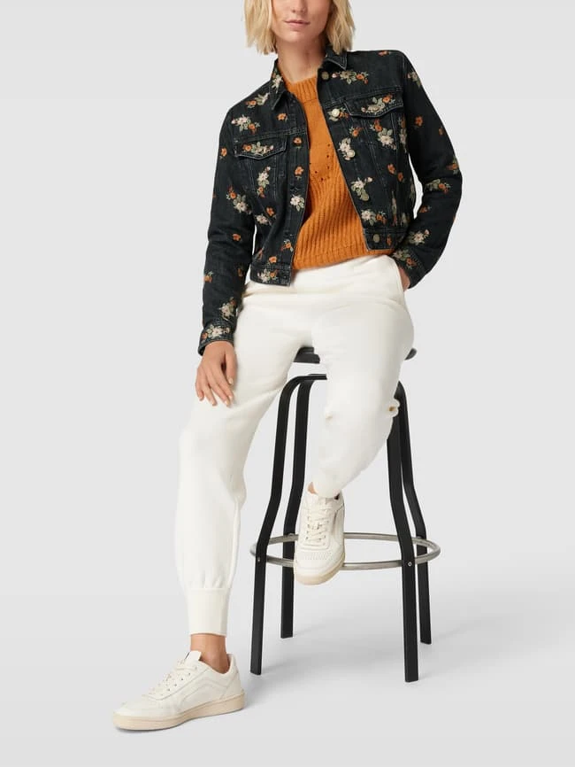 Guess Jeansjacke Mit Floralen Stickereien Modell 'DORIA' - Dunkelgrau 1 Guess Jeansjacke Mit Floralen Stickereien Modell 'DORIA' - Dunkelgrau