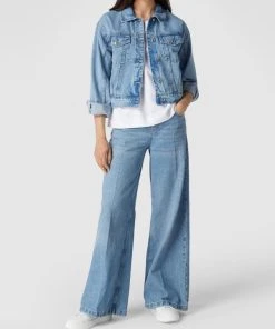 Mango Jeansjacke Mit Umlegekragen - Hellblau