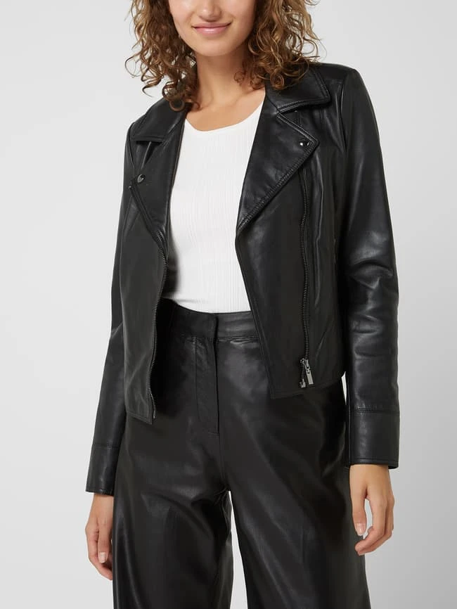 Studio AR Lederjacke Im Biker-Look Modell 'Lovato' - Schwarz 4 Studio AR Lederjacke Im Biker-Look Modell 'Lovato' - Schwarz – Bild 4